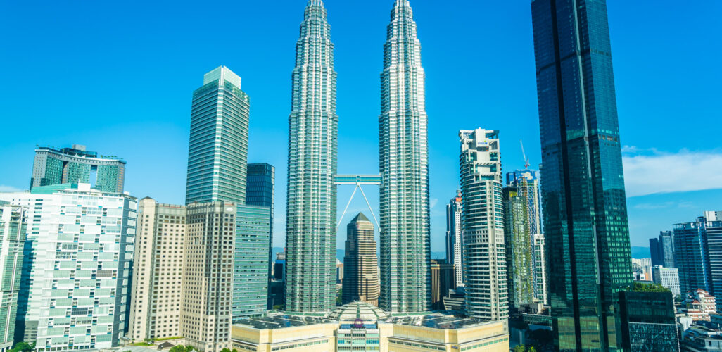 Beautiful architecture building exterior city in kuala lumpur sk