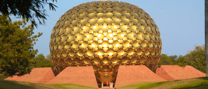 front-view-golden-globe-image-pondicherry